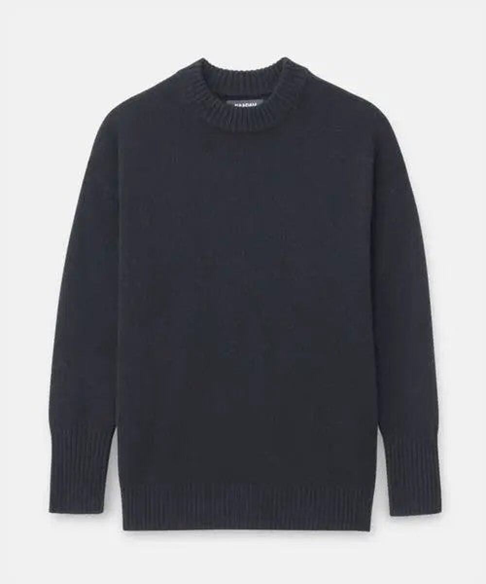 NAADAM Luxe Cashmere Oversized Crewneck Sweater in Black - S